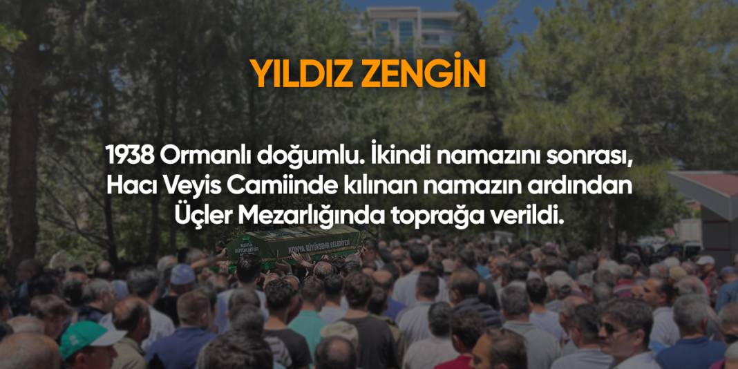 Konya'da bugün vefat edenler | 29 Eylül 2025 3